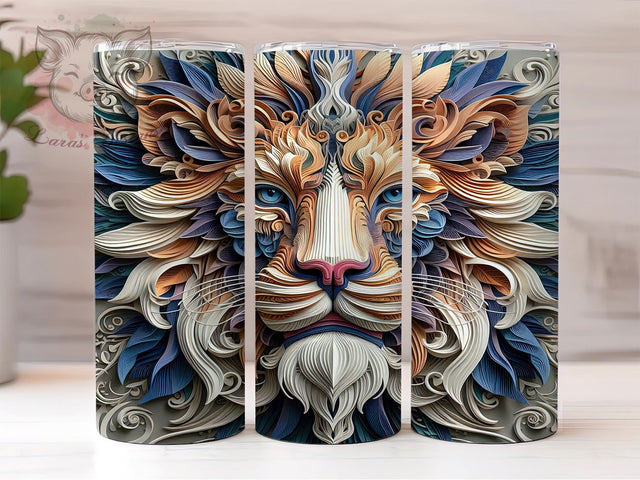 3D Leo Zodiac 20 oz Skinny Tumbler Sublimation Design, Straight & Tapered Tumbler Png, Zodiac Tumbler Png, Digital Download PNG Sublimation Lara' s Designs 