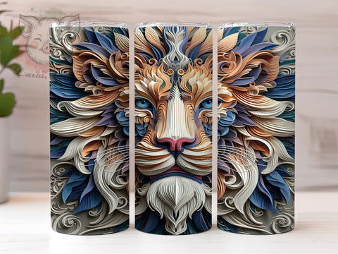 3D Leo Zodiac 20 oz Skinny Tumbler Sublimation Design, Straight & Tapered Tumbler Png, Zodiac Tumbler Png, Digital Download PNG Sublimation Lara' s Designs 