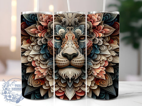 3D Leo Zodiac 20oz Skinny Tumbler PNG, Astrology Tumbler Sublimation Wrap, Straight & Tapered Tumbler Wrap, Instant Digital Download Sublimation ToriDesigns 