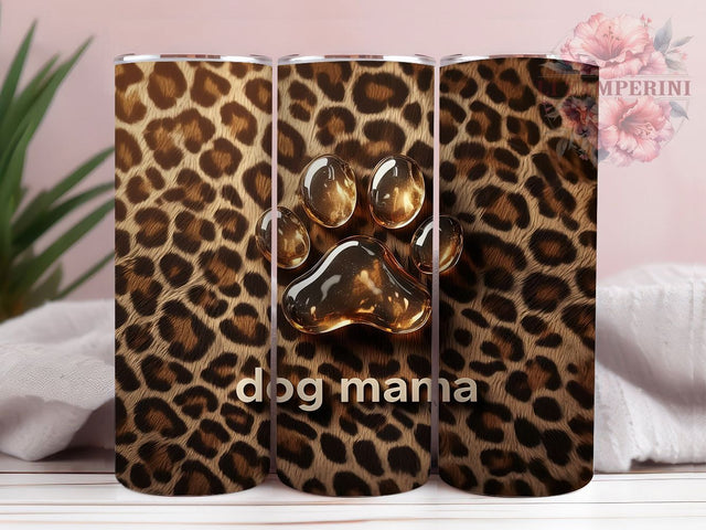 3D Leopard Print Dog Mom Tumbler, Leopard Print Sublimation Design, Pet Lover Mom Art, 20oz Dog Mom Tumbler, Whimsical Leopard Mug, Stylish Pet Mom Cup, Fun Dog Wrap Sublimation Li Zamperini 
