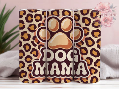 3D Leopard Print Dog Mom Tumbler, Leopard Print Sublimation Design, Pet Lover Mom Art, 20oz Dog Mom Tumbler, Whimsical Leopard Mug, Stylish Pet Mom Cup, Fun Dog Wrap Sublimation Li Zamperini 