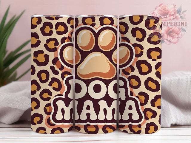 3D Leopard Print Dog Mom Tumbler, Leopard Print Sublimation Design, Pet Lover Mom Art, 20oz Dog Mom Tumbler, Whimsical Leopard Mug, Stylish Pet Mom Cup, Fun Dog Wrap Sublimation Li Zamperini 