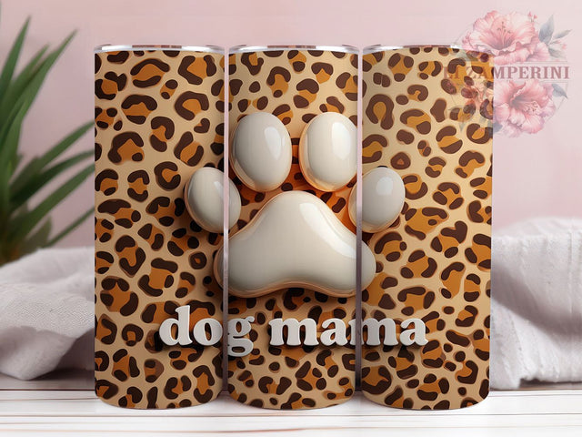3D Leopard Print Dog Mom Tumbler, Leopard Print Sublimation Design, Pet Lover Mom Art, 20oz Dog Mom Tumbler, Whimsical Leopard Mug, Stylish Pet Mom Cup, Fun Dog Wrap Sublimation Li Zamperini 