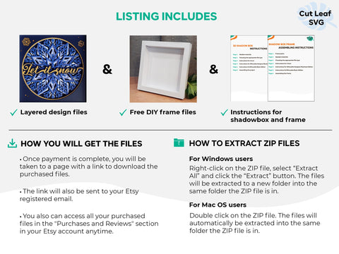 3D Let it snow Shadow Box svg - Snowflake svg, Christmas svg, Shadow box svg Christmas, Cricut projects, Cardstock svg, Layered svg 3D Paper CutLeafSvg 