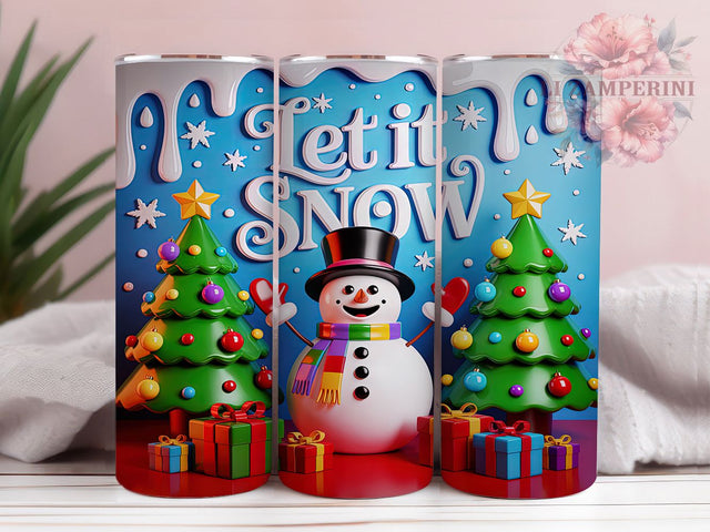 3D Let It Snowman Tumbler, Let It Snowman, Seamless Tumbler Wrap, 20Oz Wrap Design, Christmas Sublimation, Snowman Art, Festive Holiday Design Sublimation Li Zamperini 