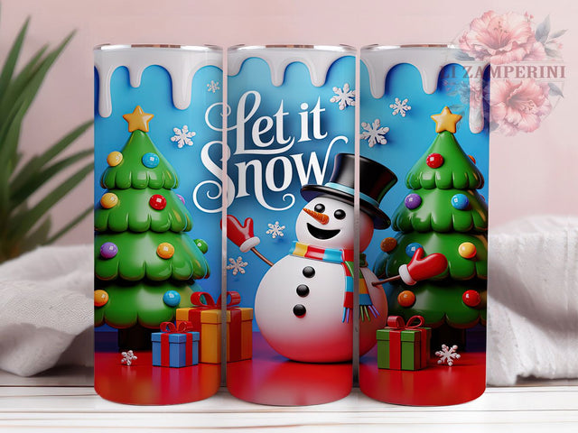 3D Let It Snowman Tumbler, Let It Snowman, Seamless Tumbler Wrap, 20Oz Wrap Design, Christmas Sublimation, Snowman Art, Festive Holiday Design Sublimation Li Zamperini 