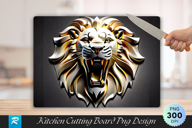 3D Lion Face Cutting Board Sublimation Regulrcrative 