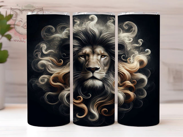 3D Lion Smoke 20oz Tumbler Png, Straight & Tapered Tumbler Png, Lion Tumbler Png, Digital Download PNG Sublimation Lara' s Designs 