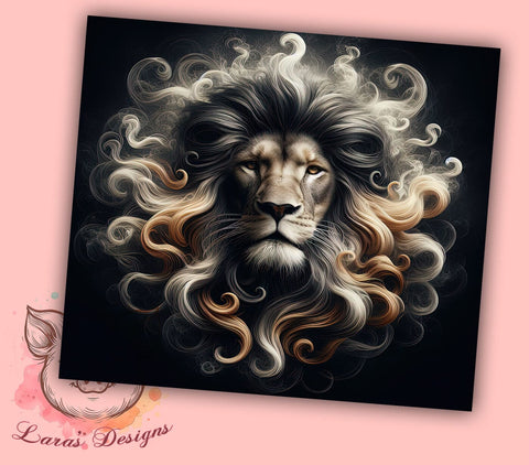 3D Lion Smoke 20oz Tumbler Png, Straight & Tapered Tumbler Png, Lion Tumbler Png, Digital Download PNG Sublimation Lara' s Designs 