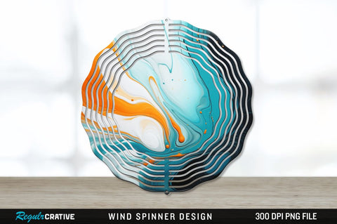 3d Liquid Art Marble Wind Spinner Sublimation Regulrcrative 