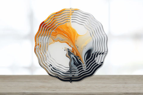 3d Liquid Art Marble Wind Spinner Sublimation Regulrcrative 