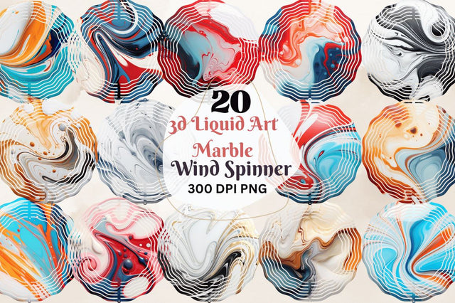 3d Liquid Art Marble Wind Spinner Sublimation Regulrcrative 