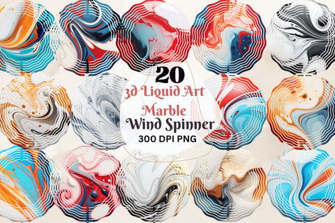 3d Liquid Art Marble Wind Spinner Sublimation Regulrcrative 