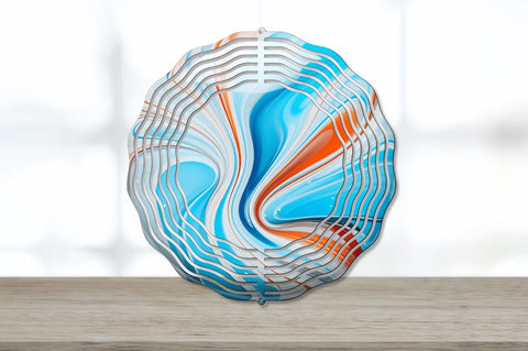 3d Liquid Art Marble Wind Spinner Sublimation Regulrcrative 