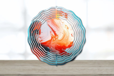 3d Liquid Art Marble Wind Spinner Sublimation Regulrcrative 