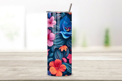 3D Lively Petal Tumbler Wrap | Seamless Tumbler Wrap Sublimation FloridPrintables 