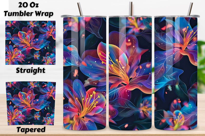 3D Lively Petal Tumbler Wrap | Seamless Tumbler Wrap Sublimation FloridPrintables 