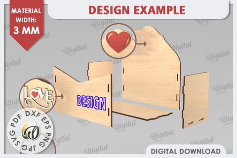 3D Love Letter Gift Box Laser Cut. Valentine Day Gift SVG SVG Evgenyia Guschina 