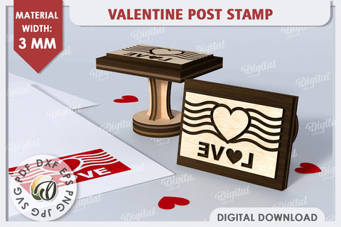 3D Love Sign SVG Design. 3D Valentine Stamp Laser Cut SVG Evgenyia Guschina 