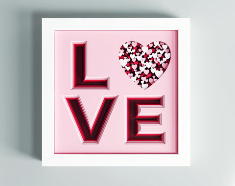 3d Love svg - Shadow box svg, Valentine svg, Heart svg SVG CutLeafSvg 