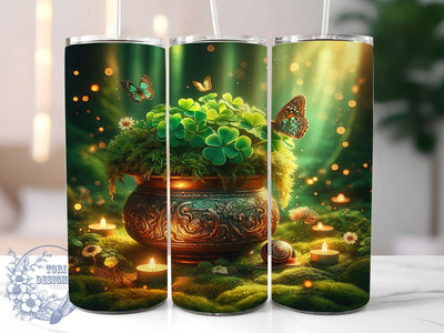 3D Lucky Clover Tumbler, Saint Patrick’s Tumbler, Stylish 20oz Wrap, Sublimation Design, Trendy Gift Idea, Shamrock Wrap, Lucky Clover Tumbler Sublimation ToriDesigns 