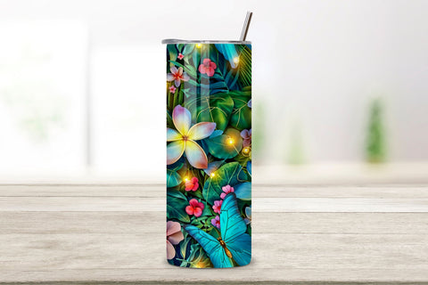 3D Lush Green Leaves Tumbler Wrap | Seamless Wrap Design Sublimation FloridPrintables 