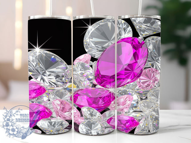 3D Luxury Diamond Bling Tumbler, 3D Glam Tumbler, Diamond Sparkle Art, 20Oz Wrap Design, Glam Sublimation, Luxury Bling Pattern, Shiny Diamond Theme Sublimation ToriDesigns 