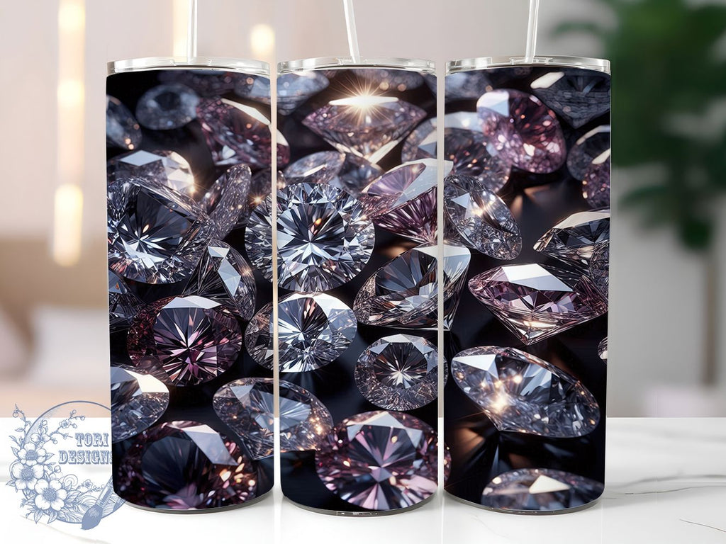 3D Luxury Diamond Bling Tumbler, 3D Glam Tumbler, Diamond Sparkle Art ...