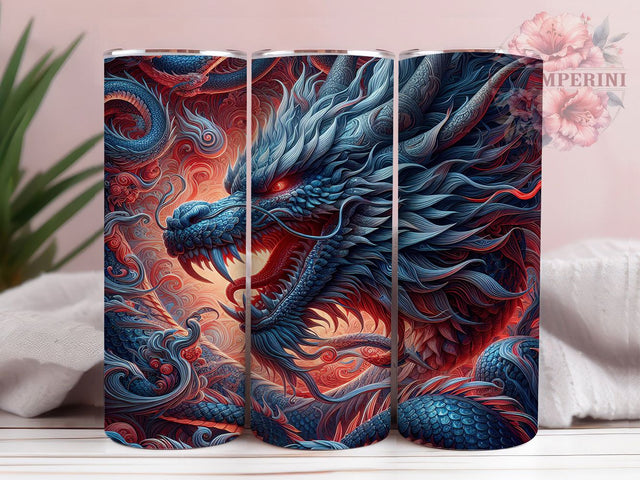 3D Majestic White Fantasy Dragon Tumbler, Realistic Dragon Wrap, 20oz Tumbler Sublimation, Fantasy White Dragon Design, Elegant Dragon Art, Mythical Creature Tumbler, Majestic Dragon Wrap Sublimation Li Zamperini 