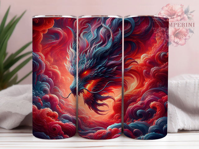 3D Majestic White Fantasy Dragon Tumbler, Realistic Dragon Wrap, 20oz Tumbler Sublimation, Fantasy White Dragon Design, Elegant Dragon Art, Mythical Creature Tumbler, Majestic Dragon Wrap Sublimation Li Zamperini 