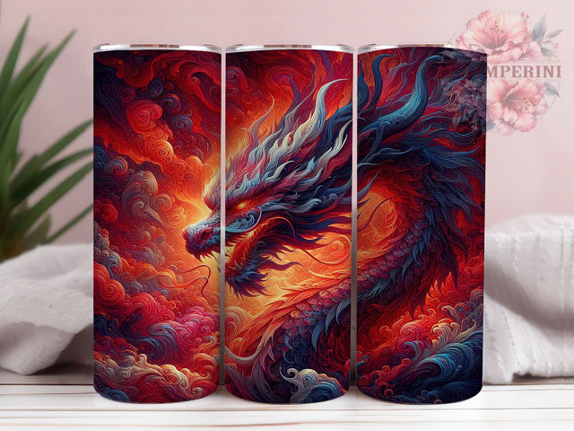 3D Majestic White Fantasy Dragon Tumbler, Realistic Dragon Wrap, 20oz Tumbler Sublimation, Fantasy White Dragon Design, Elegant Dragon Art, Mythical Creature Tumbler, Majestic Dragon Wrap Sublimation Li Zamperini 