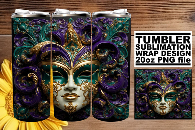 3D Masked Revelry Sublimation Sublimation afrosvg 
