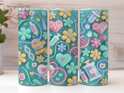 3D Medical Wellness Health Care 20oz Tumbler, Health Care, 3D Design, 20oz Wrap, Sublimation Design, Wellness Theme, PNG File Sublimation Lara' s Designs 