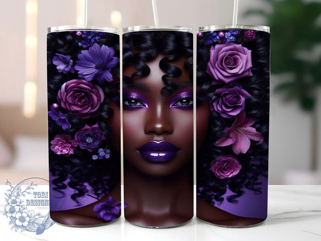 3D Melanin Beauty Tumbler Wrap, African American Wrap, 20oz Tumbler Sublimation, Melanin Beauty Design, Ethnic Glam Sublimation, Bold Afro Diva Tumbler, Empowered Woman Wrap Sublimation ToriDesigns 