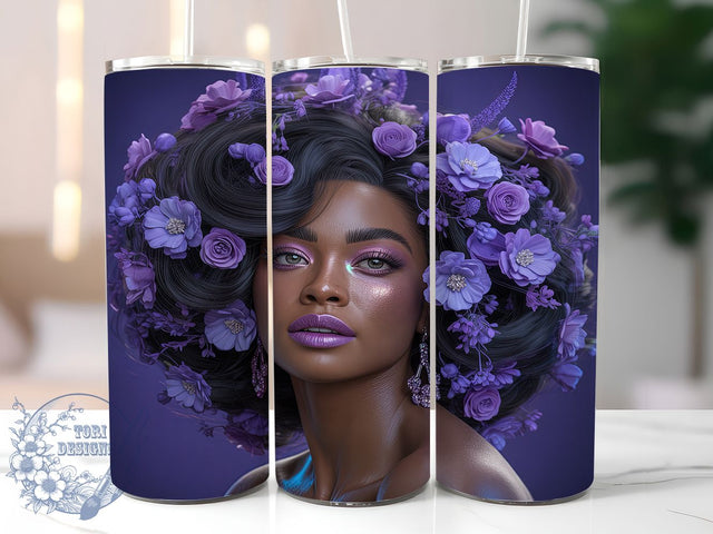 3D Melanin Beauty Tumbler Wrap, African American Wrap, 20oz Tumbler Sublimation, Melanin Beauty Design, Ethnic Glam Sublimation, Bold Afro Diva Tumbler, Empowered Woman Wrap Sublimation ToriDesigns 