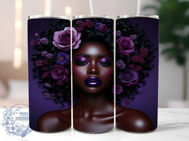3D Melanin Beauty Tumbler Wrap, African American Wrap, 20oz Tumbler Sublimation, Melanin Beauty Design, Ethnic Glam Sublimation, Bold Afro Diva Tumbler, Empowered Woman Wrap Sublimation ToriDesigns 