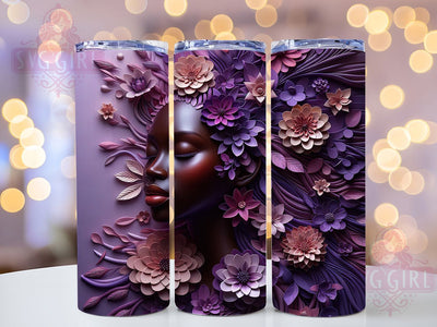 3D Melanin Queen Tumbler, Black Woman, Melanin Queen, Afrocentric Design, Tumbler Wrap, Sublimation Design, 20oz Tumbler Sublimation SvggirlplusArt 
