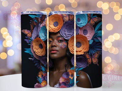 3D Melanin Wonder Woman Tumbler, Melanin Queen, Afro Beauty, 3D Design, 20Oz Tumbler, Sublimation Wrap, Digital Download Sublimation SvggirlplusArt 