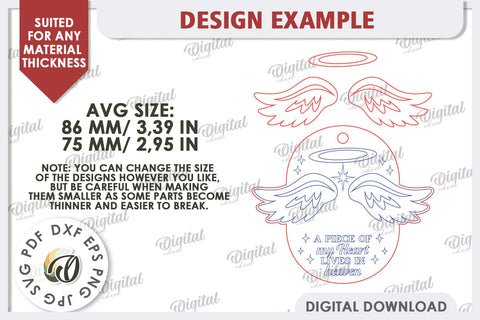 3D Memorial Ornament Laser Cut. Personalized Ornament SVG SVG Evgenyia Guschina 