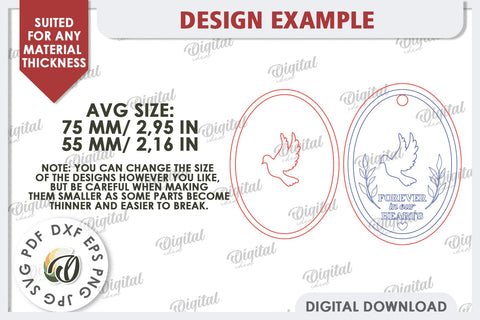 3D Memorial Ornament Laser Cut. Personalized Ornament SVG SVG Evgenyia Guschina 