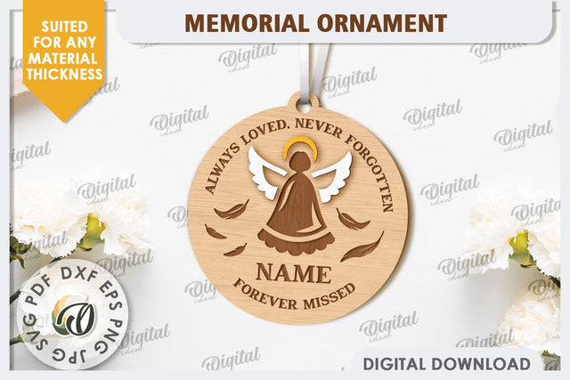 3D Memorial Ornament Laser Cut. Personalized Ornament SVG SVG Evgenyia Guschina 