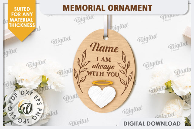 3D Memorial Ornament Laser Cut. Personalized Ornament SVG SVG Evgenyia Guschina 