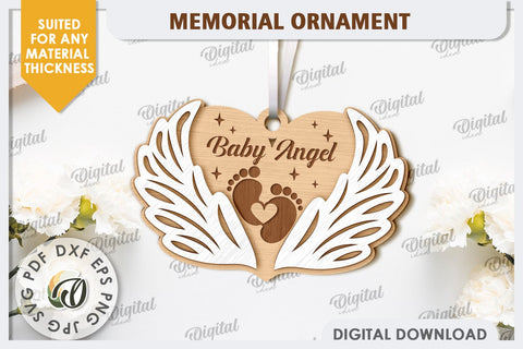 3D Memorial Ornament Laser Cut. Personalized Ornament SVG SVG Evgenyia Guschina 