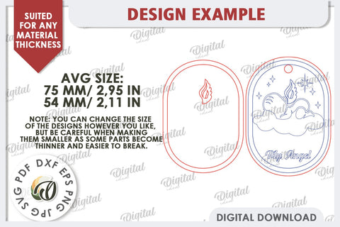 3D Memorial Ornament Laser Cut. Personalized Ornament SVG SVG Evgenyia Guschina 