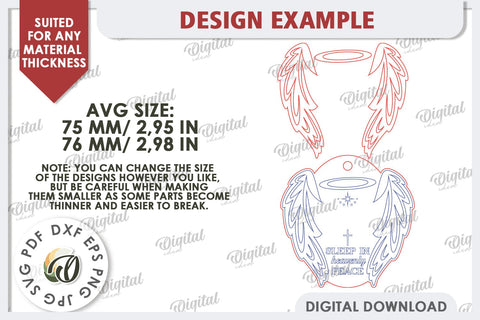 3D Memorial Ornament Laser Cut. Personalized Ornament SVG SVG Evgenyia Guschina 