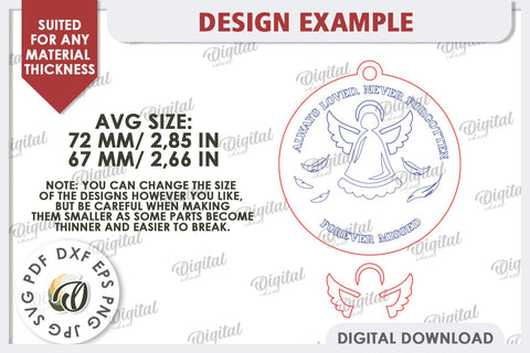 3D Memorial Ornament Laser Cut. Personalized Ornament SVG SVG Evgenyia Guschina 