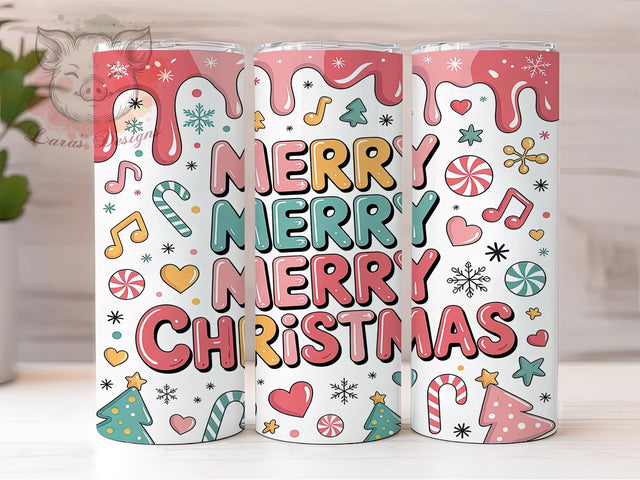 3D Merry Christmas Candy Cane Tumbler, Inflated Candy Cane, 3D Holiday Design, Sublimation Tumbler, 20oz Skinny Cup, Festive Drinkware, Seasonal Pattern Sublimation Lara' s Designs 