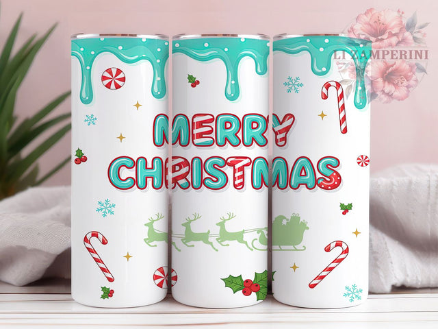3D Merry Christmas Holiday Tumbler, Holiday Sublimation Design, Festive Cup Art, 20oz Xmas Tumbler, Whimsical Christmas Mug, Stylish Holiday Cup, Cozy Christmas Wrap Sublimation Li Zamperini 