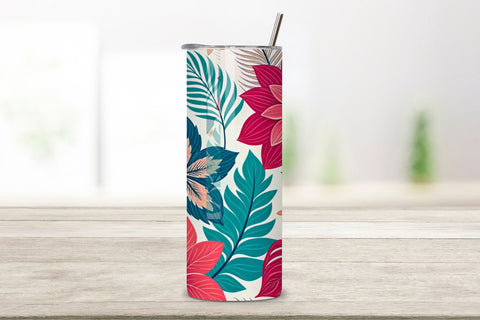 3D Modern Abstract Floral Seamless Tumbler Wrap, Bold Watercolor Design, seamless tumbler wrap, modern floral design, abstract watercolor wrap, bold floral design, 20oz skinny tumbler, tapered tumbler wrap Sublimation FloridPrintables 