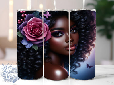 3D Modern Black Girl Tumbler, Black Girl, Stylish Design, Modern Pattern, Tumbler Wrap, Sublimation Design, 20oz Tumbler Sublimation ToriDesigns 
